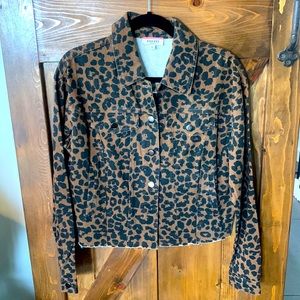 Cheetah print denim jacket